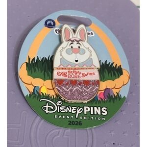 2026 EPCOT Flower & Garden Festival White Rabbit Eggstravaganza Pin - Event Edit